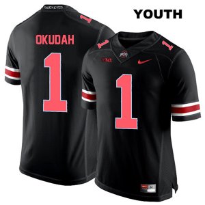 Youth NCAA Ohio State Buckeyes Jeffrey Okudah #1 College Stitched Authentic Nike Red Number Black Football Jersey WY20F68BL